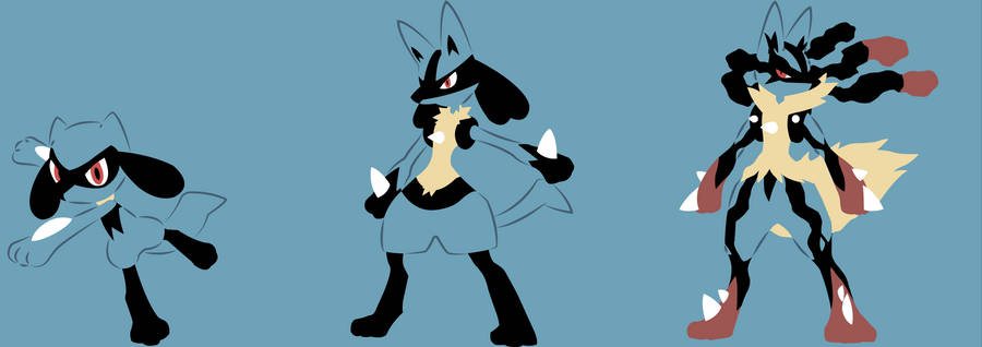 Riolu Evolution Line Blue Wallpaper