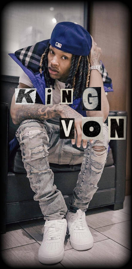 Rip King Von Letters Mosaic Wallpaper