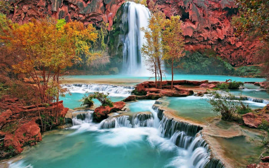 River Stream Havasu Falls Nature Photography Wallpaper