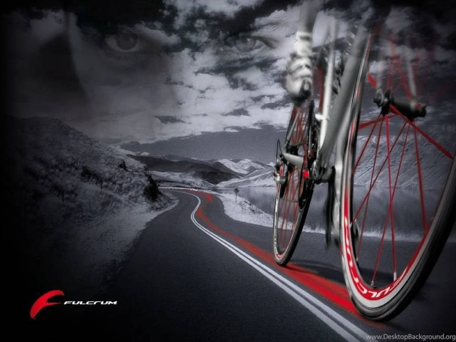 Road Bike Red Way Line Wallpaper