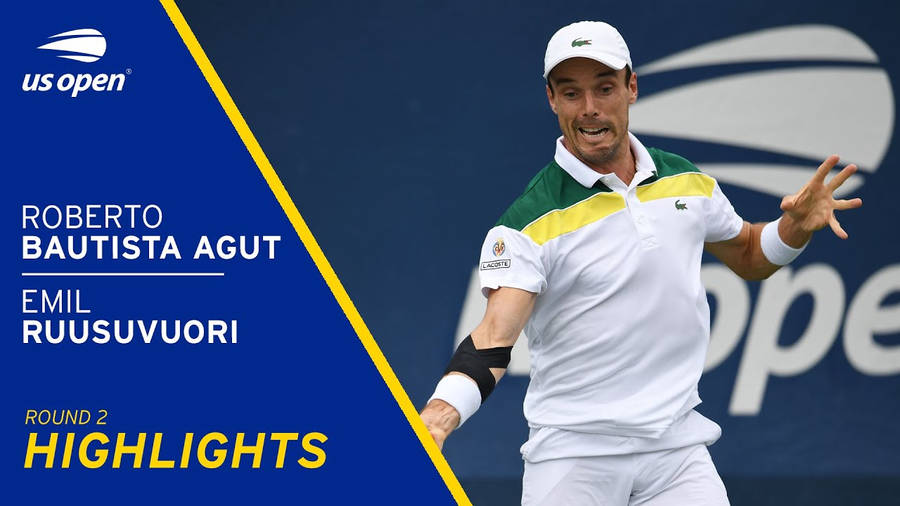 Roberto Bautista Agut Tennis Match Poster Wallpaper