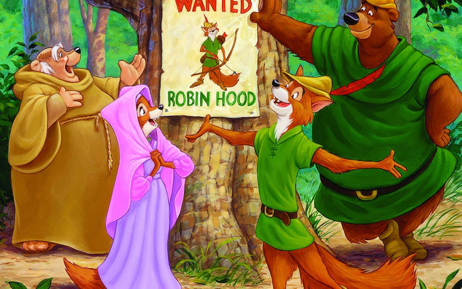 Robin Hood Cartoon Wanted Poster Wallpaper