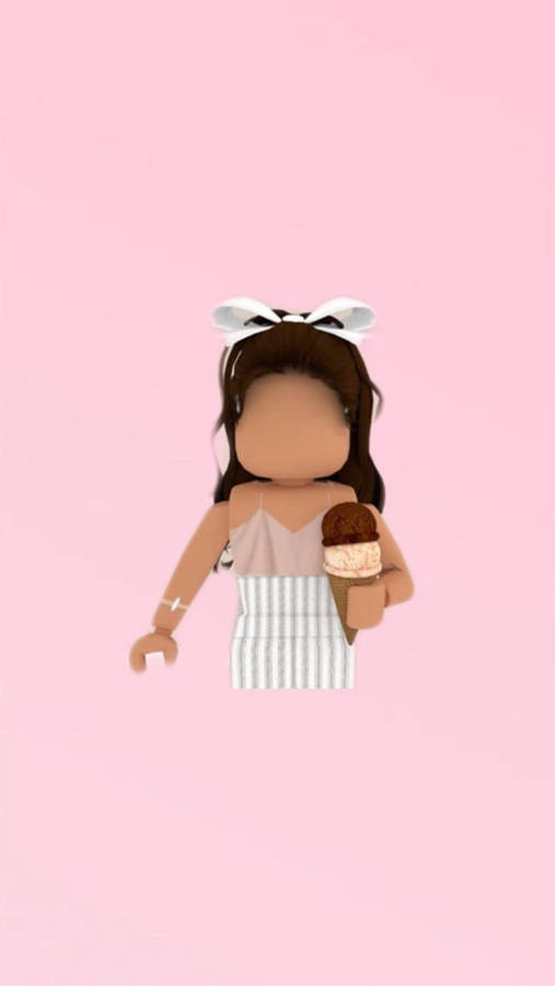 Roblox Avatar With Ice Cream Wallpaper