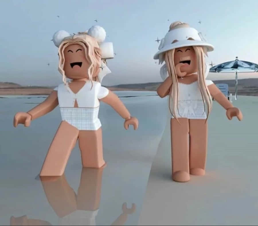 Roblox Gfx Girls On Beach Wallpaper
