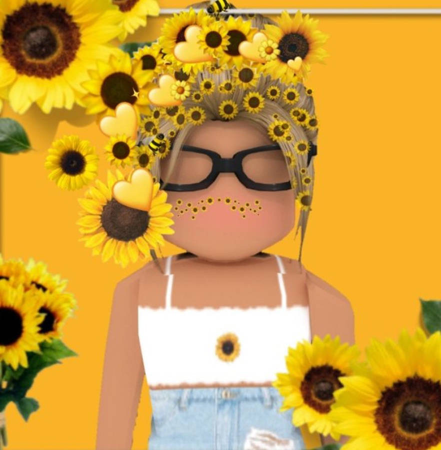 Roblox Girl With Sunflower Wallpaper