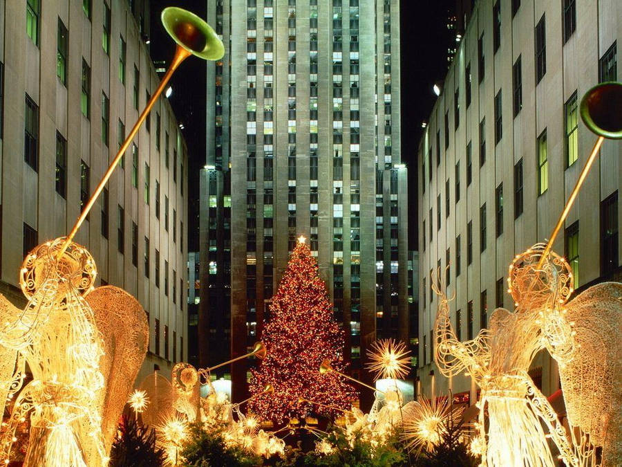 Rockefeller Center Red Christmas Tree Wallpaper