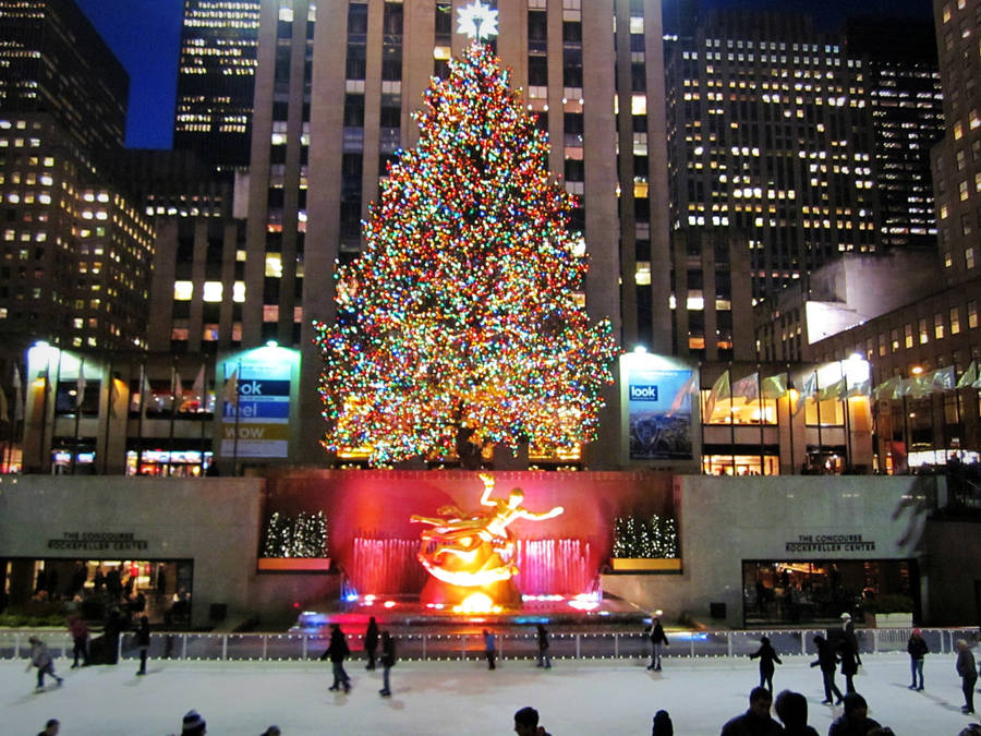 Rockefeller Center Winter Skating Wallpaper