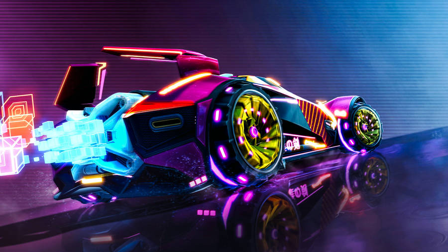 Rocket League Hd Neon Car Wallpaper