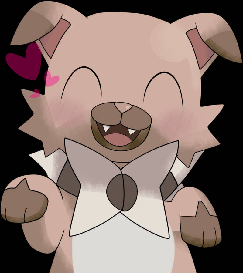 Rockruff Happy Blush Wallpaper