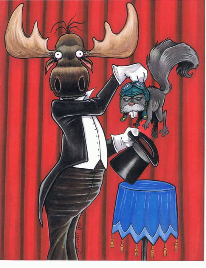Rocky And Bullwinkle Magic Performance Wallpaper