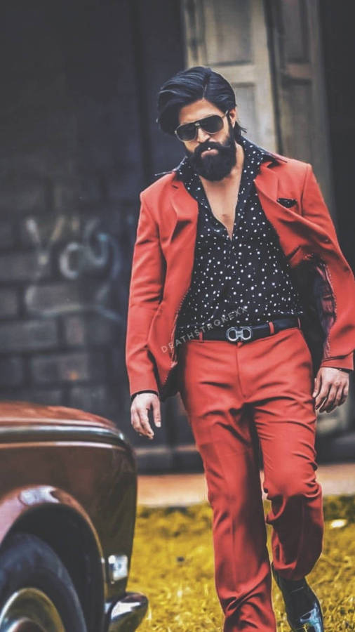 Rocky Bhai Red Fashion Wallpaper