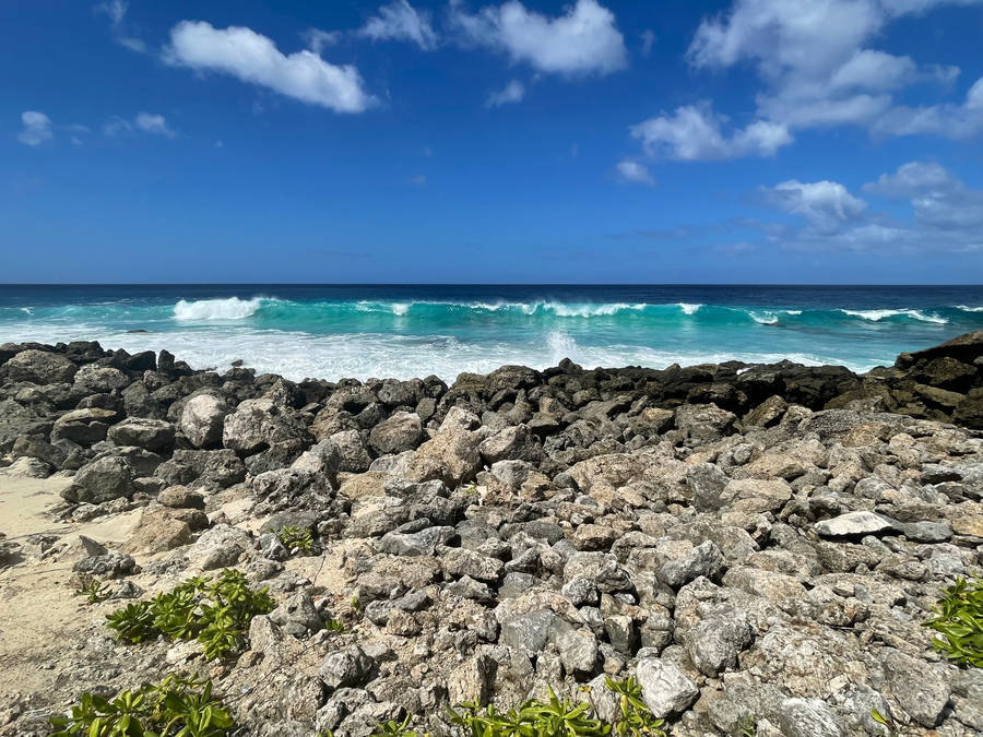 Rocky Shore In Guam Wallpaper