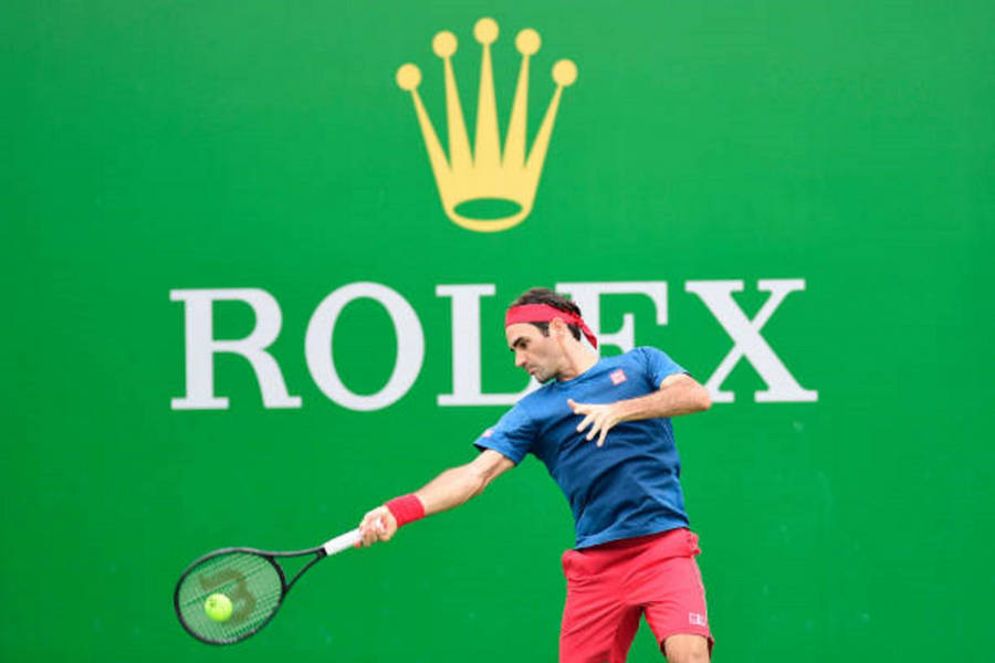 Roger Federer With Rolex Wallpaper