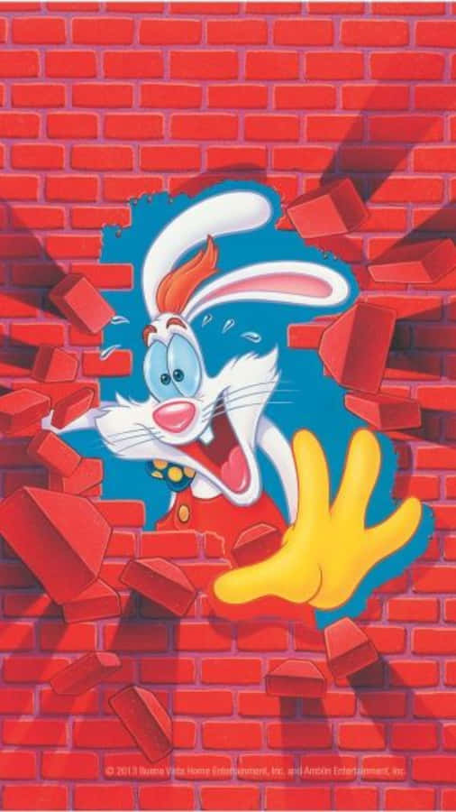 Roger Rabbit Breaking Through Brick Wall Wallpaper