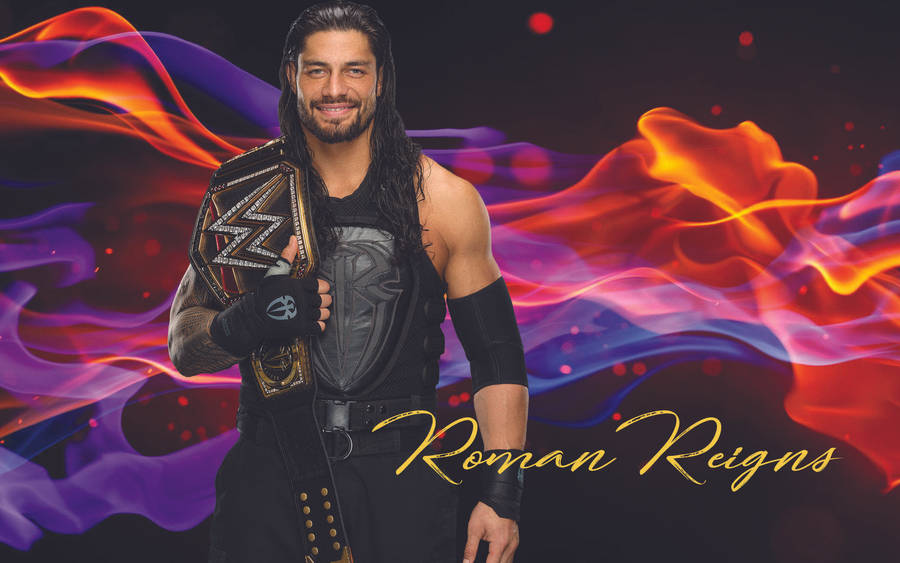 Roman Reigns Colorful Illustration Wallpaper