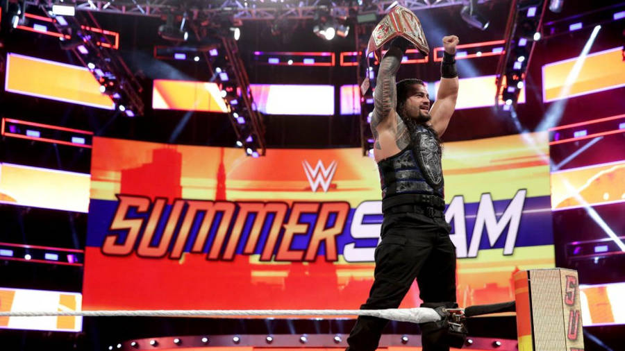 Roman Reigns Summer Slam Match Wallpaper