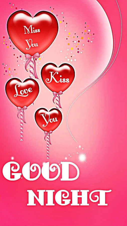 Romantic Hearts Good Night Image Wallpaper