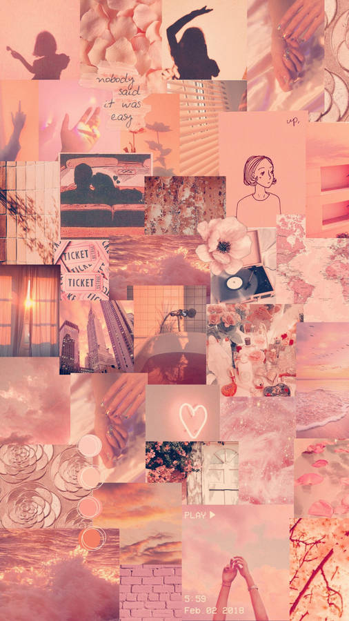 Romantic Peach Aesthetic Wallpaper