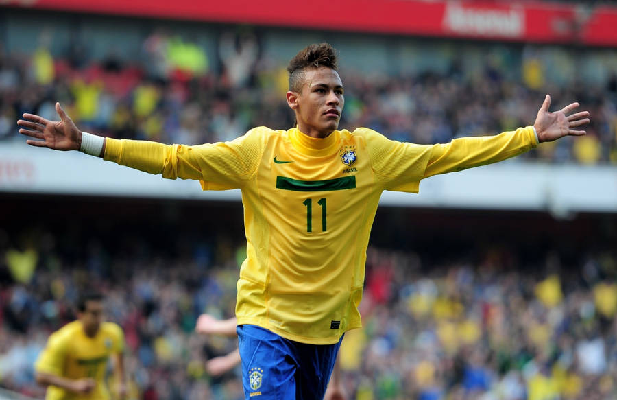 Rookie Neymar Of Brazil Wallpaper