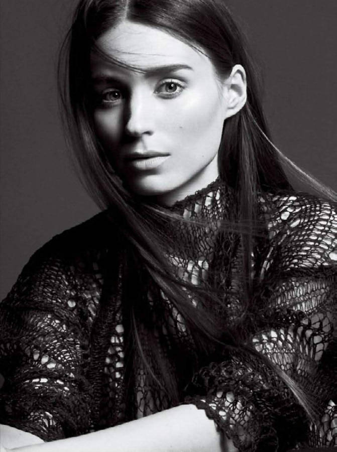 Rooney Mara Black And White Shot Wallpaper