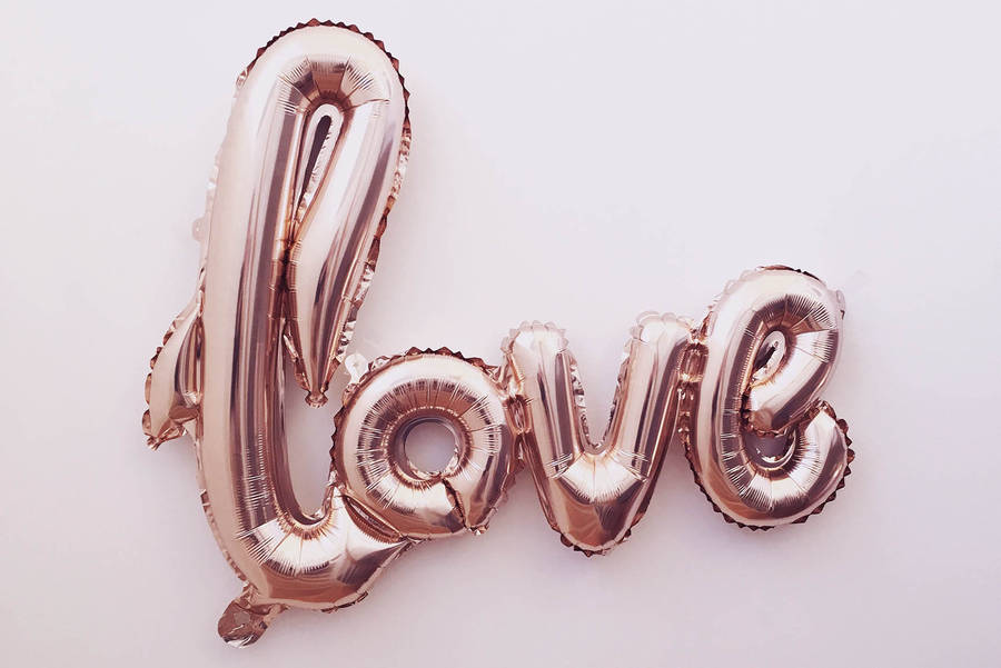 Rose Gold Love Balloon Wallpaper