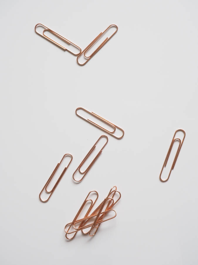 Rose Gold Paper Clips Wallpaper