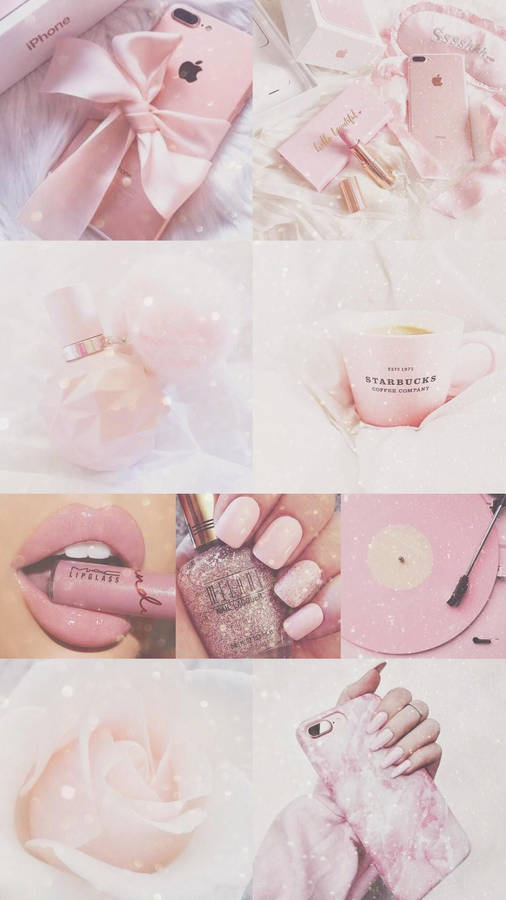 Rose Gold Tumblr Girly Collage Wallpaper