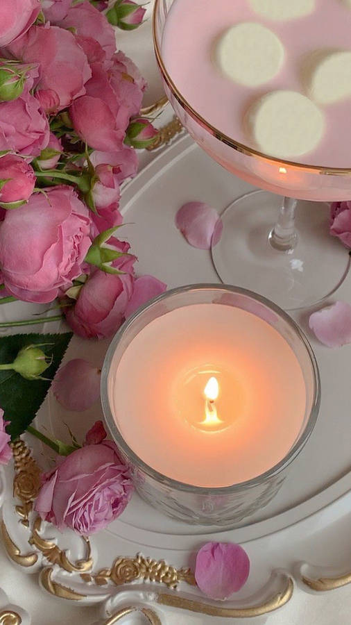 Rose Pink Candle Wallpaper