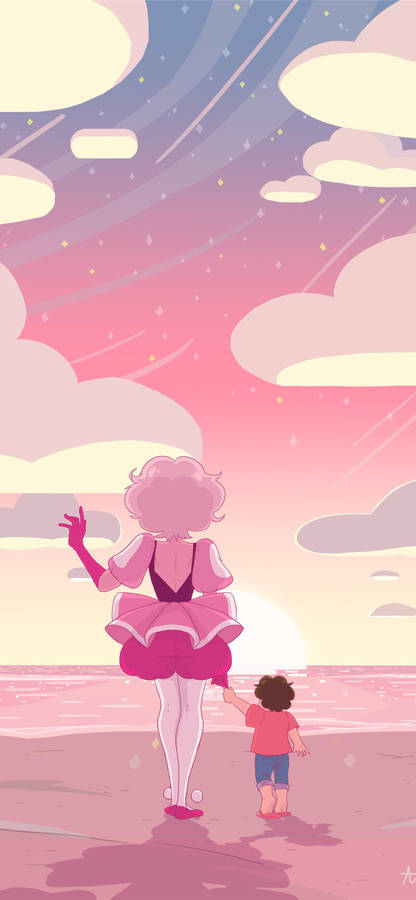 Rose Quartz And Steven Universe Ipad Wallpaper