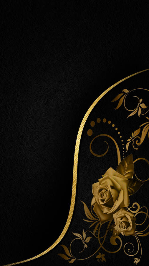 Roses Black And Gold Iphone Wallpaper