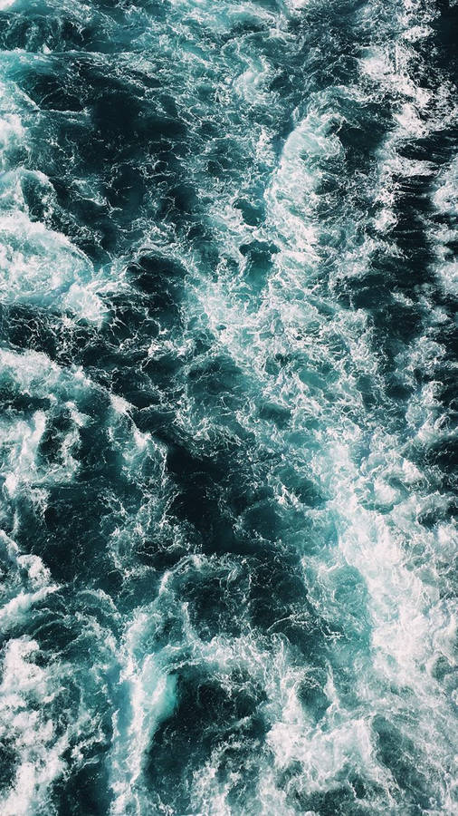 Rough Sea Waves Aerial View Iphone Wallpaper