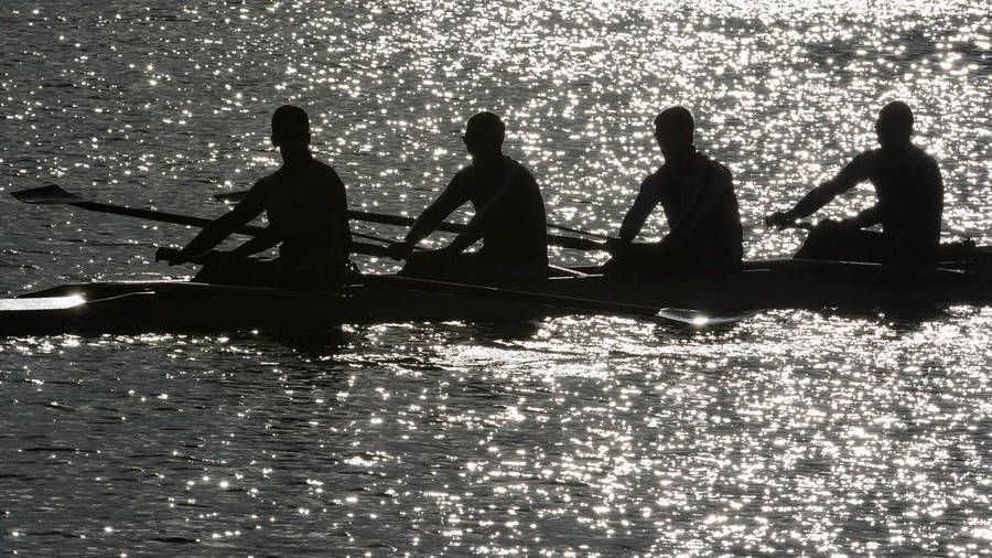 Rowing Crew Silhouette Wallpaper
