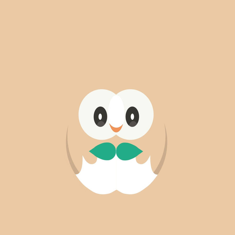 Rowlet Brown Background Wallpaper