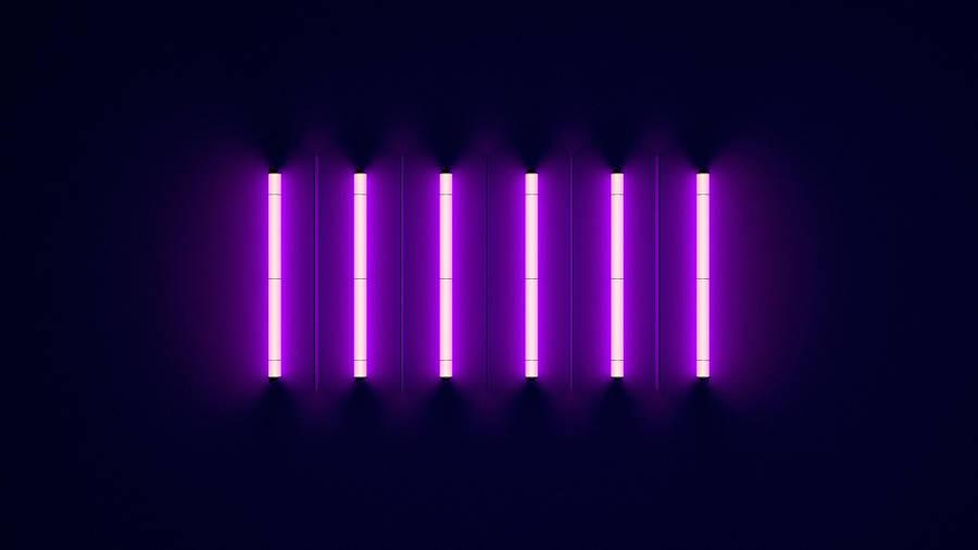 Rows Of Lights Aesthetic Purple Neon Computer Wallpaper