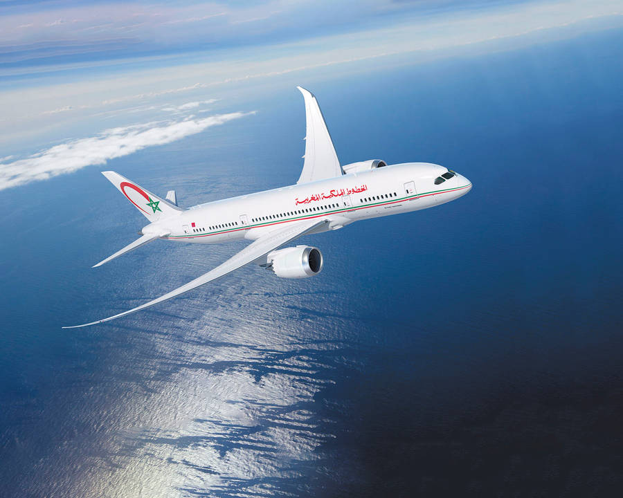 Royal Air Maroc Over The Blue Sea Wallpaper