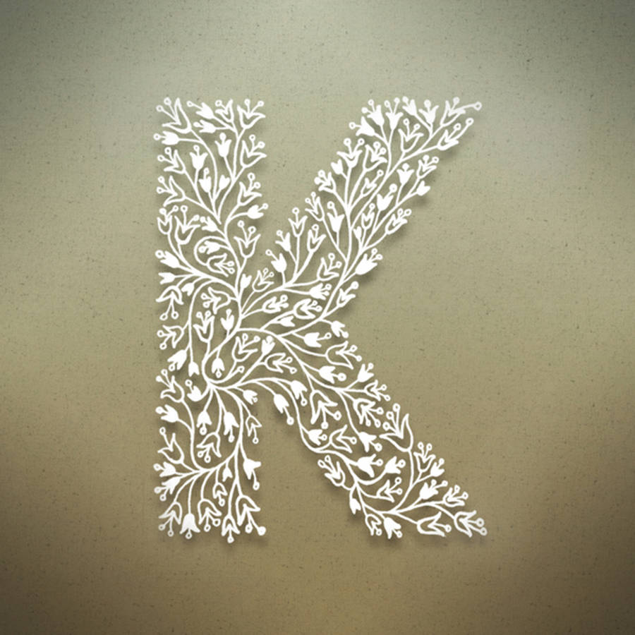 Royal Letter K In Glitter And Gold Wallpaper