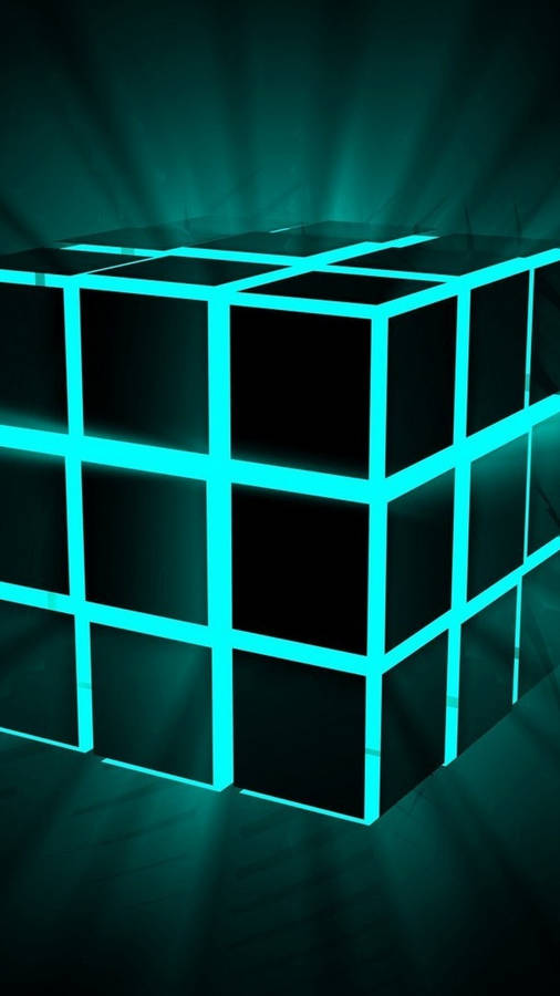 Rubik Cube Neon Phone Wallpaper