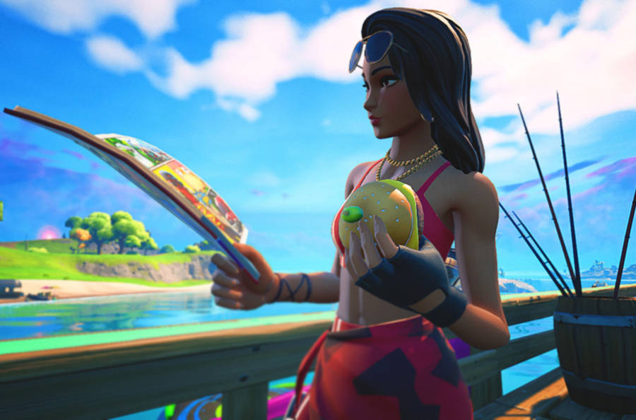 Ruby Fortnite Boardwalk Illustration Wallpaper