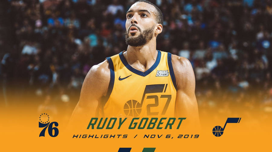 Rudy Gobert Bright Yellow Shade Wallpaper