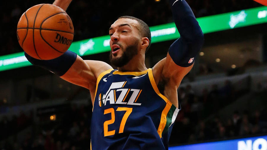 Rudy Gobert Captured Dunked Motion Wallpaper