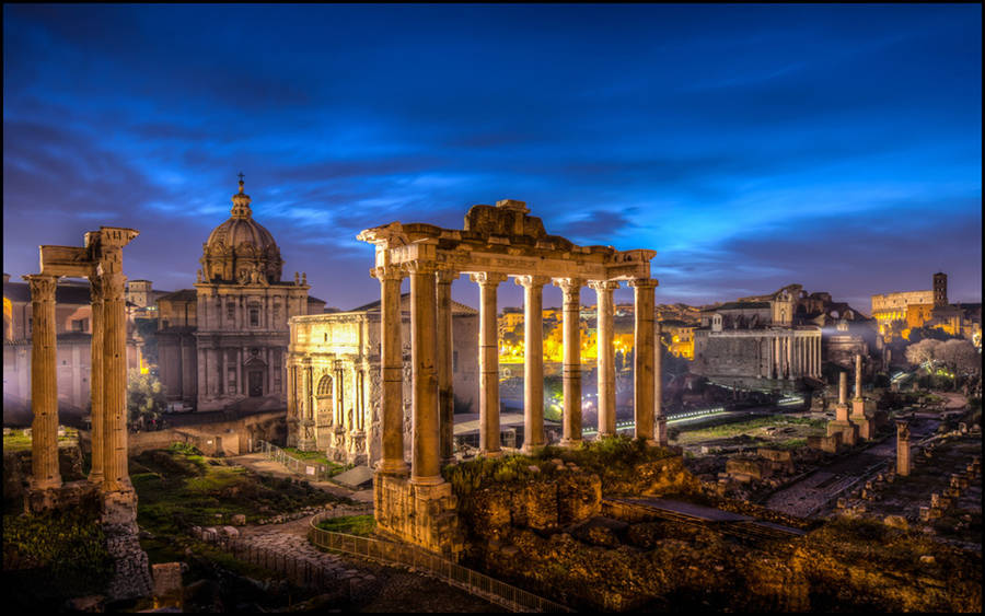 Ruins Of Roman In Rome Wallpaper