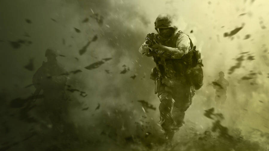 Running Away Army Soldier Wallpaper