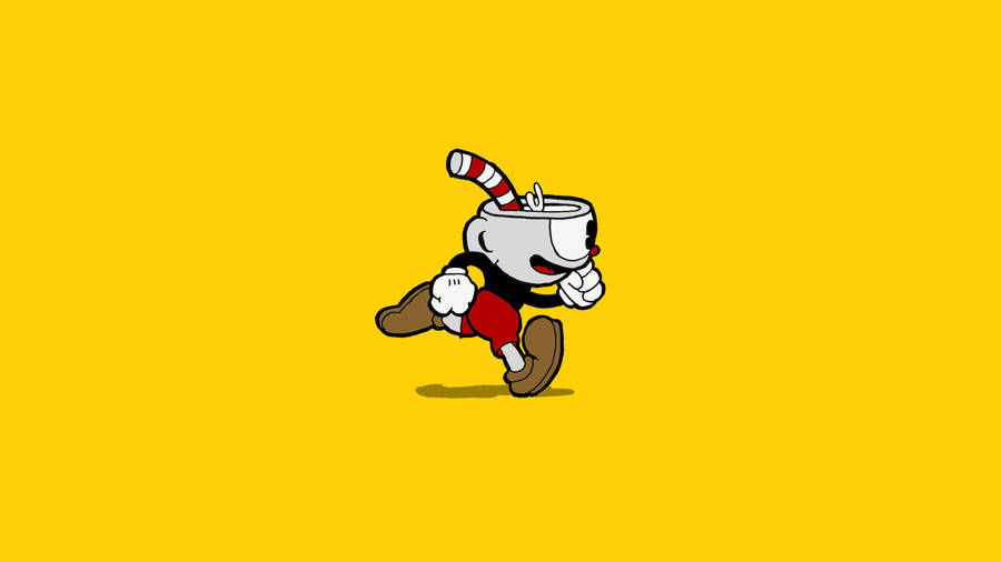 Running Cuphead In Yellow Wallpaper