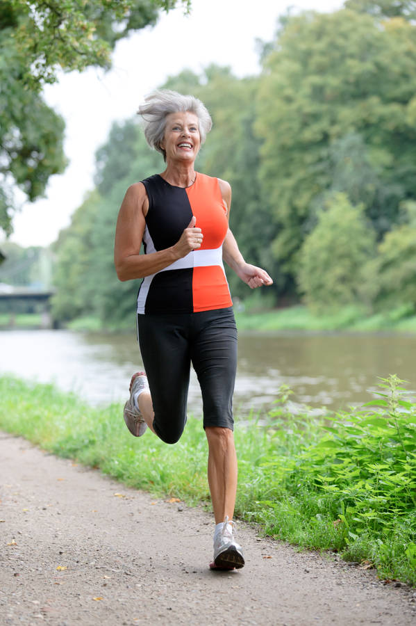 Running Old Woman Wallpaper