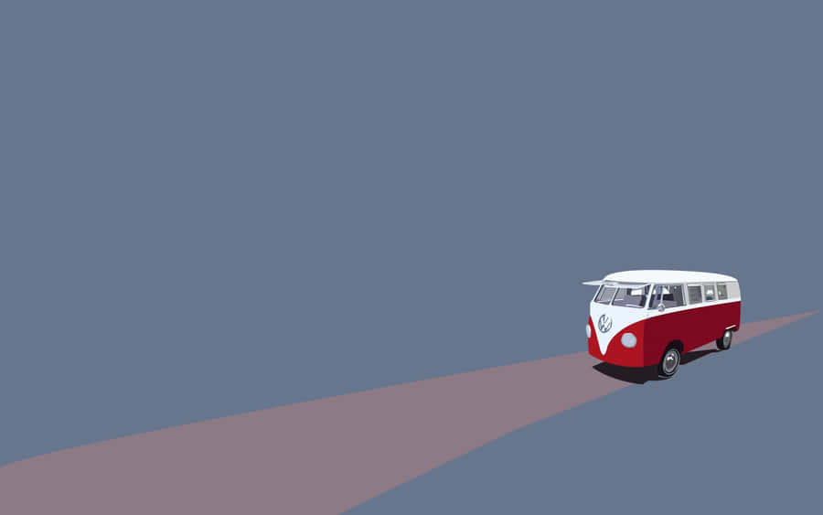 Running Vintage Van Minimalist Hd Wallpaper