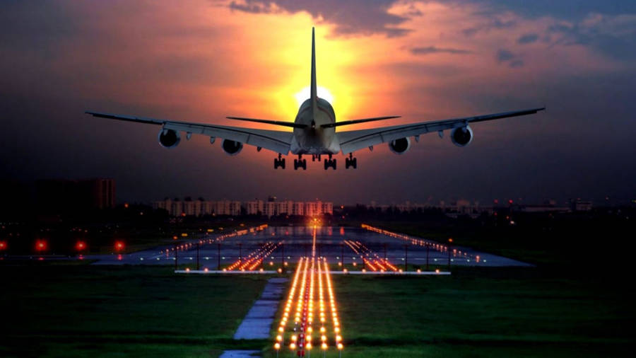 Runway At Sunset Wallpaper