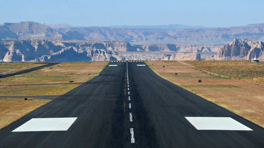 Runway In Mountain Wallpaper