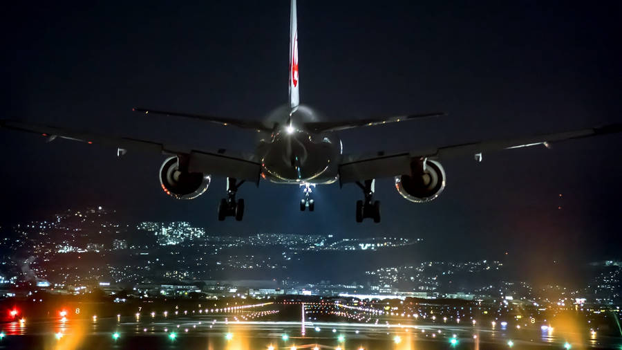 Runway Night Lights Wallpaper