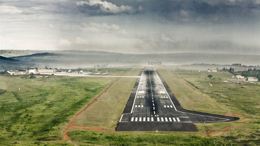 Runway On Mountain Wallpaper