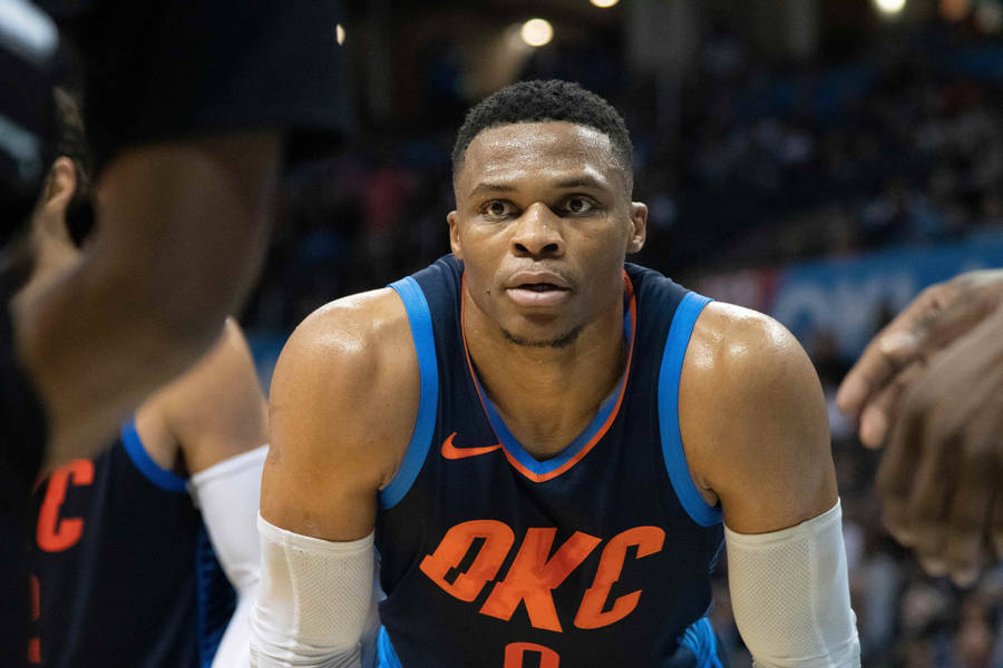 Russell Westbrook Crouching Wallpaper